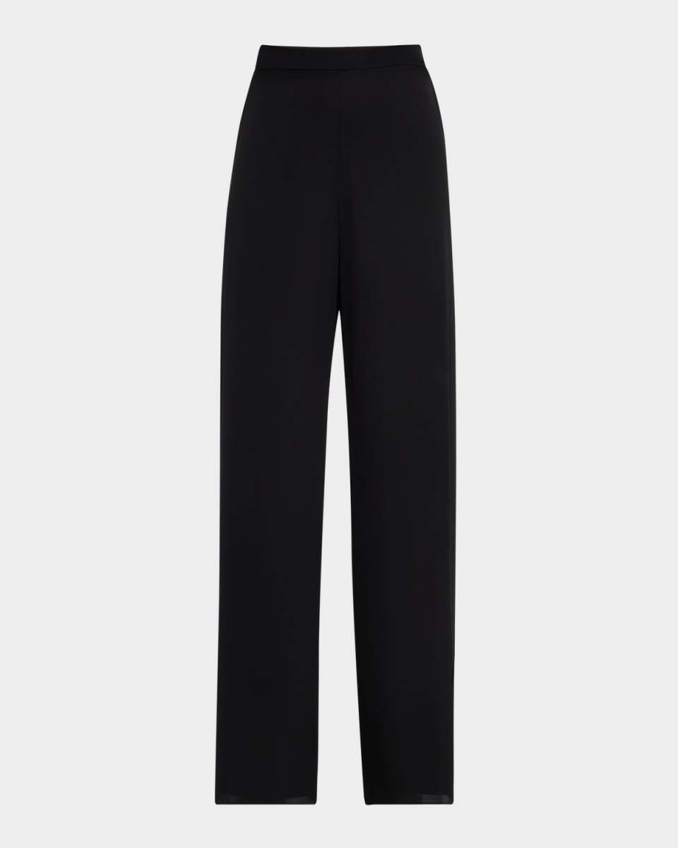 Wide-Leg Stretch Georgette Pants